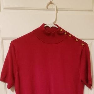 Lauren Ralph Lauren Gold Button Shoulder Sweater